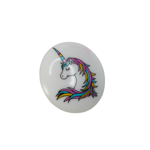 Kinderknopf Einhorn 13mm weiß