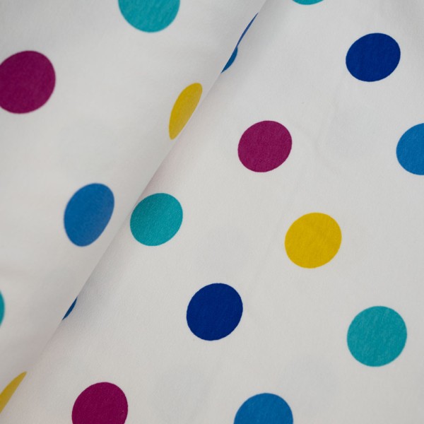 Sweat French Terry Große Punkte weiß