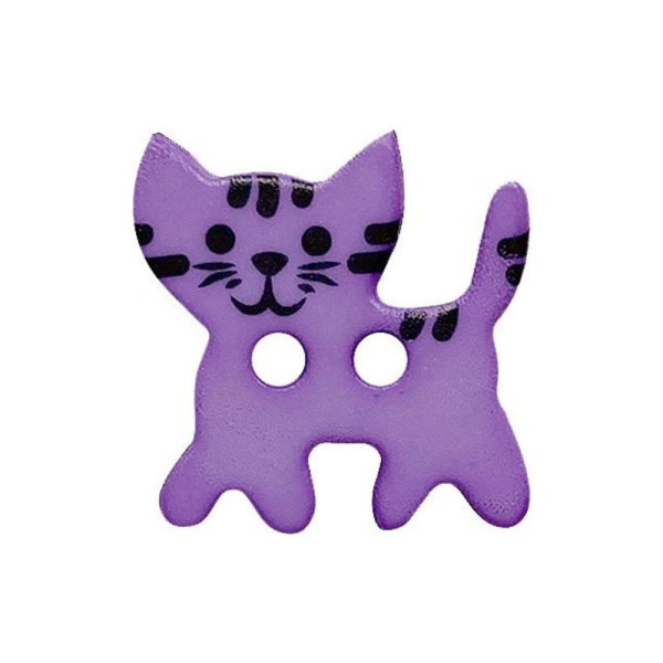 Kinderknopf Kätzchen lila 20mm