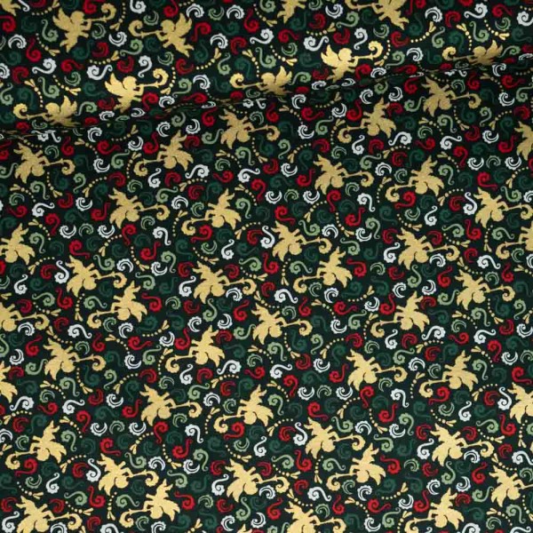 Baumwollwebware Glam Engel tannengrün