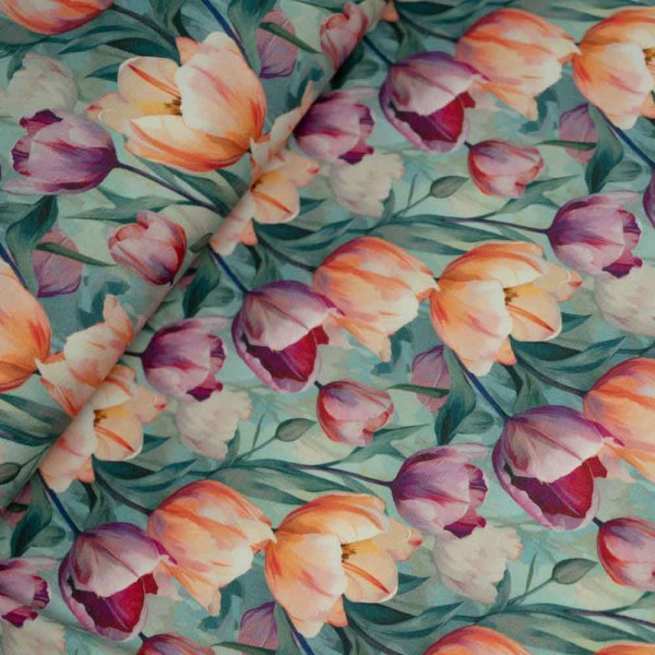 Bamboo Jersey Tulpen mint