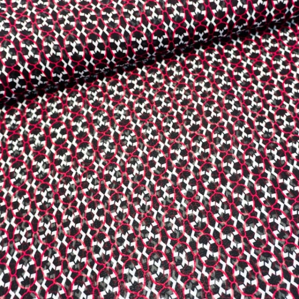 Chiffon Punkte grafisch schwarz