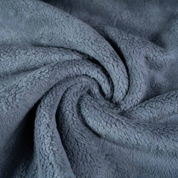 Baumwoll Teddyplüsch Premium jeansblau dunkel