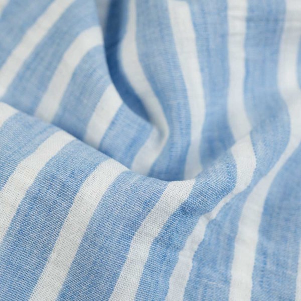 Webware Leinen-Look Streifen jeansblau