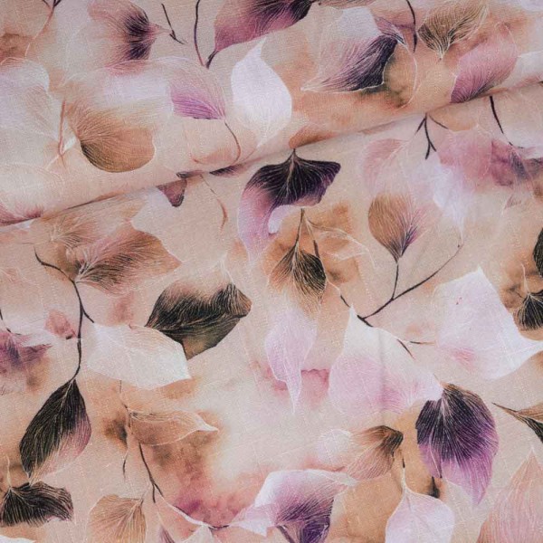 Viskose Leinen Zweige altrosa