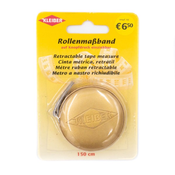 Kleiber Rollenmaßband 150cm gold