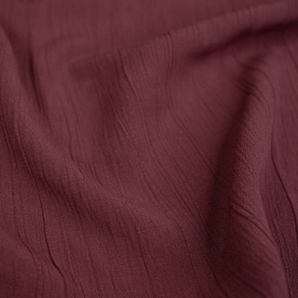 Viskose Leinen Crinkle bordeaux