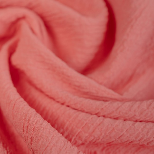 Viskose Crinkle plissiert coral