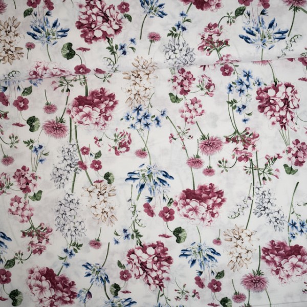 Gütermann Baumwollwebware Brilliant Hortensien weiss