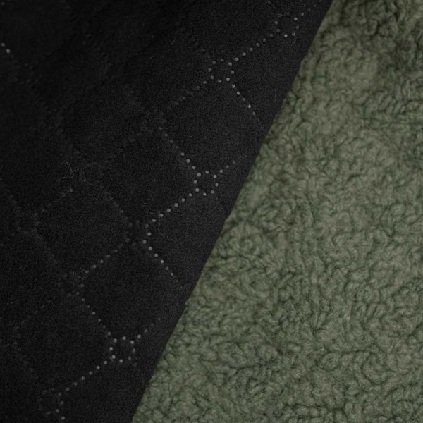 Steppstoff Velour Doubleface Teddy khaki