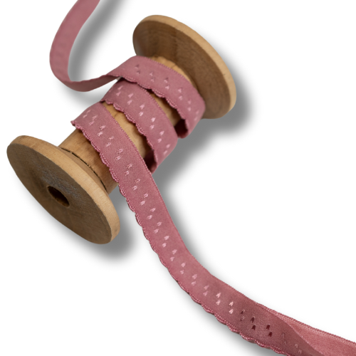 Elastisches Gummi Einfassband 20mm altrosa