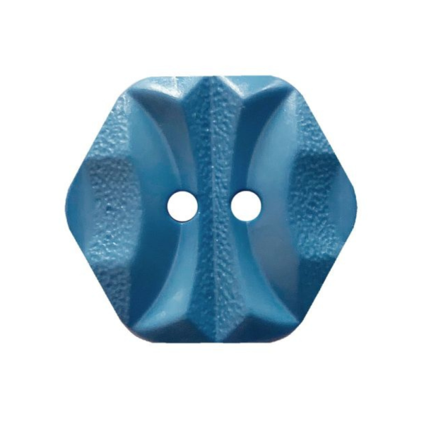 Modeknopf Sechseckig 23 mm jeansblau