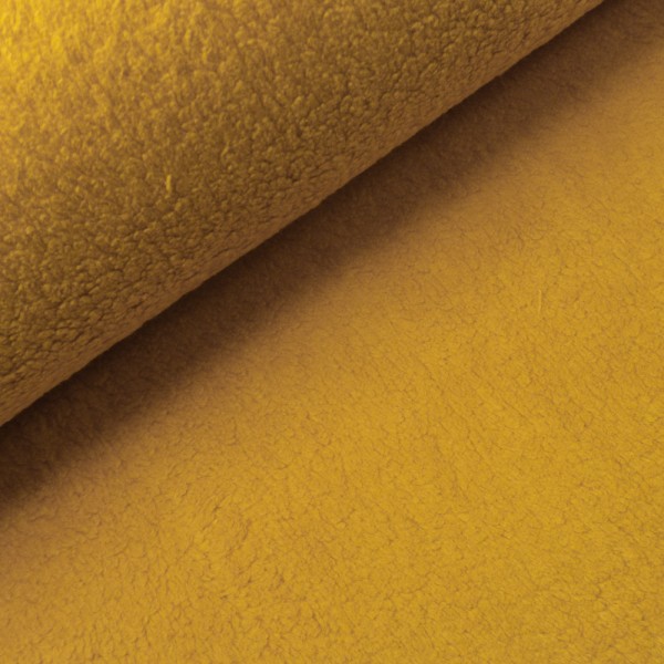 Baumwoll Teddyplüsch senf