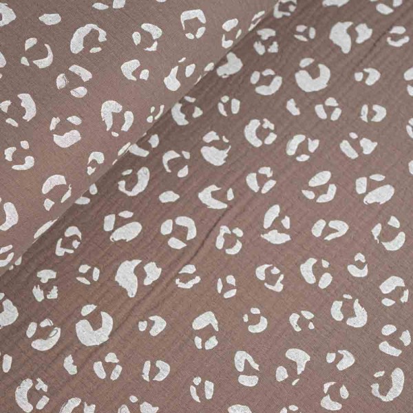 Musselin Double Gauze Leo taupe