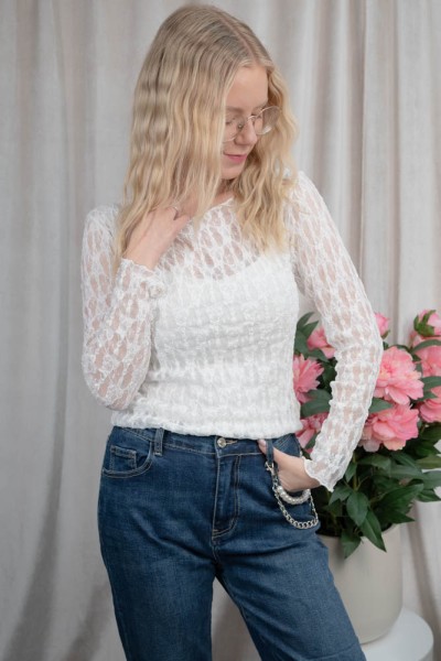 Spitzenshirt Soft Arabella weiß
