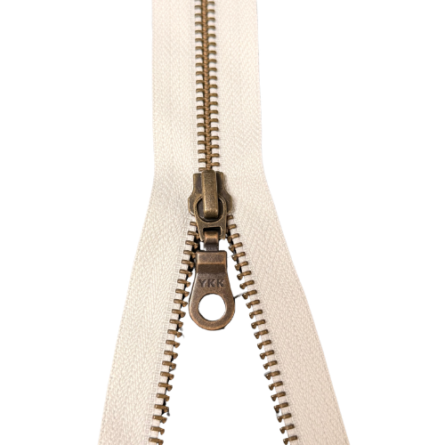 YKK teilbarer Reißverschluss Metall ecru 80cm