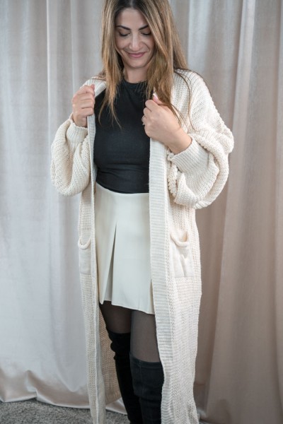 Strickjacke lang Alessia beige