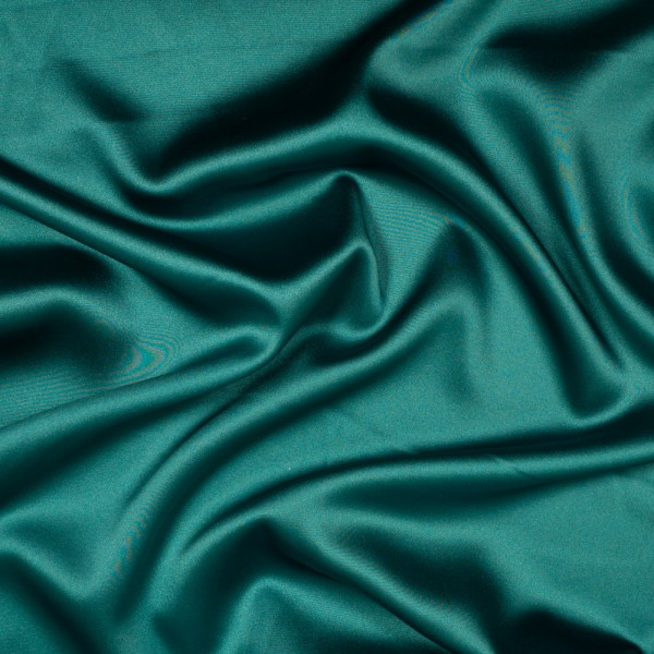 Italienischer Schwerer Festtags Satin Stretch petrol hell