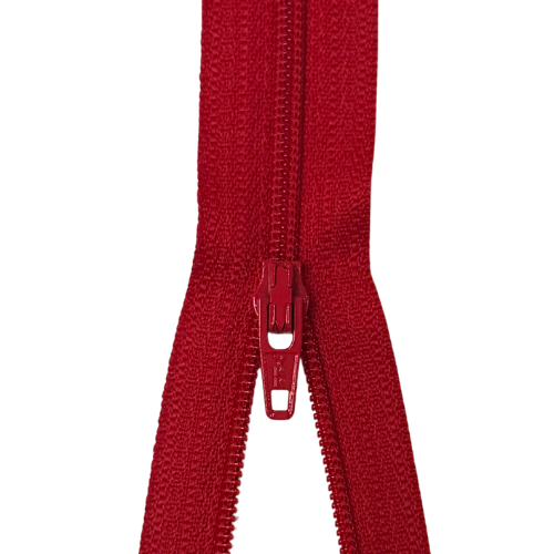 YKK nicht teilbarer Reißverschluss kleine Spirale dunkelrot 60cm