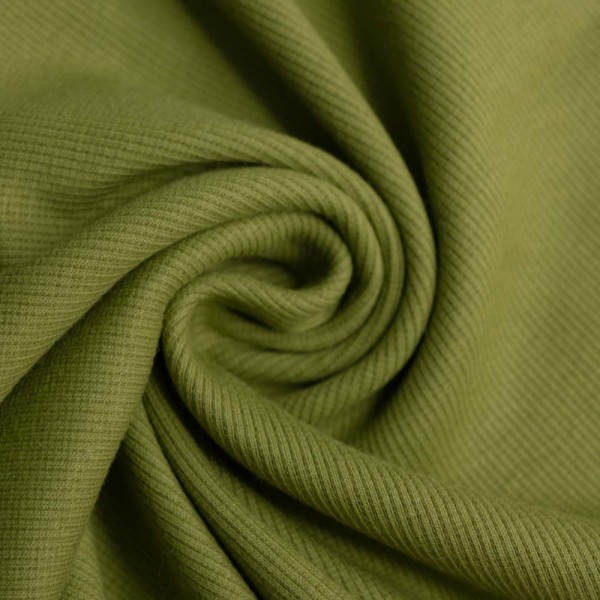 50cm Zuschnitt Ripp Bündchen moosgrün
