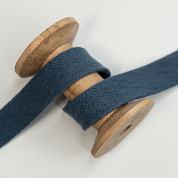 Musselin Schrägband Amelie 20mm inidigoblau