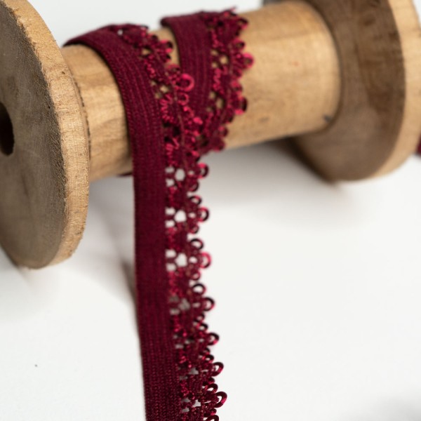Spitzenband Stretch 13mm bordeaux