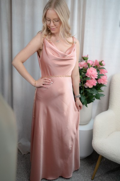 Satinkleid Maxikleid Victoria altrosa