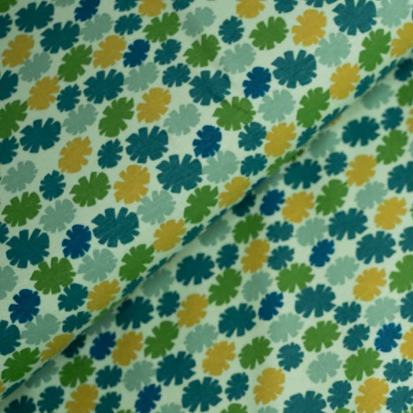 Baumwolljersey Blätter dusty mint