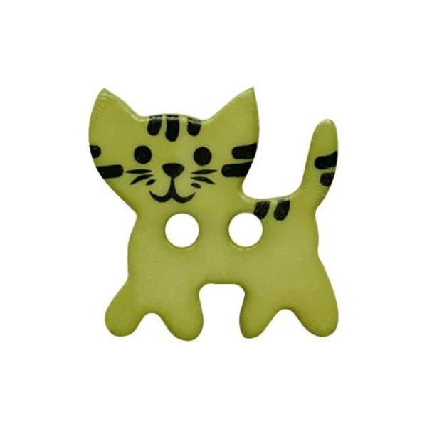 Kinderknopf Kätzchen grün 20mm