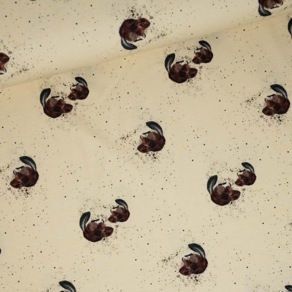 Baumwolljersey Digital Biber pastellgelb