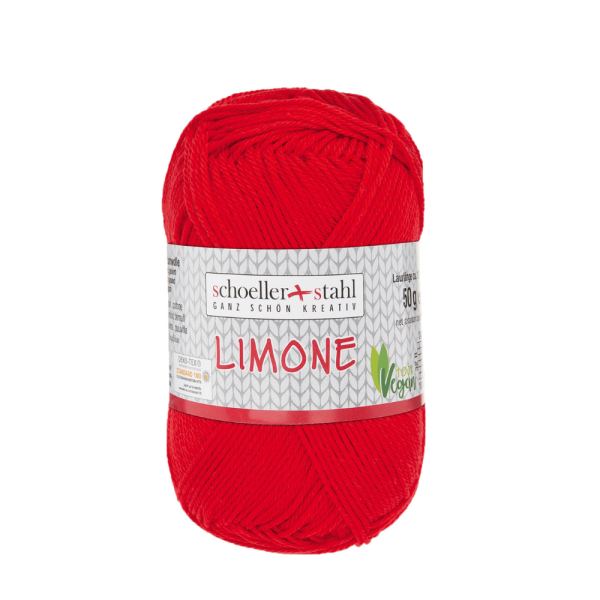 Strickgarn Baumwolle Limone rot