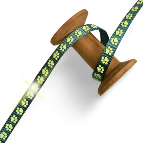 Gurtband 10mm Pfote nachtleuchtend dusty mint