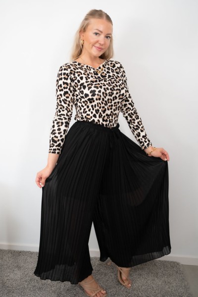 Plissee Culotte Hose schwarz