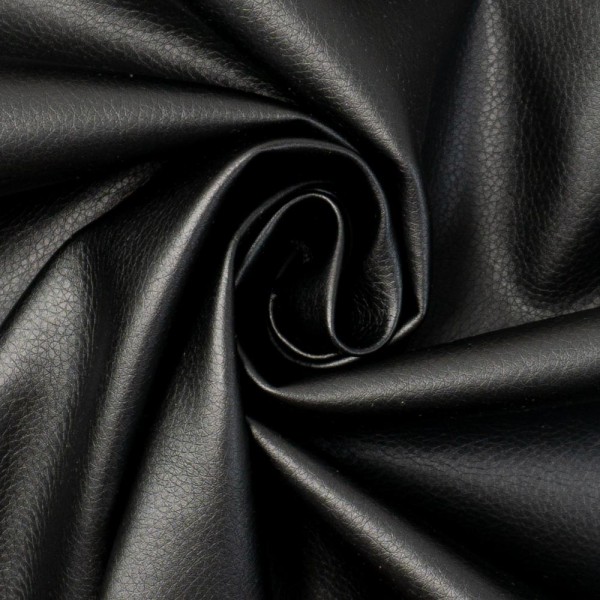 Metallic Soft Kunstleder schwarz Deluxe