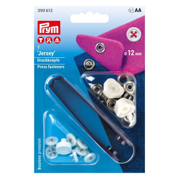Prym Nähfrei-Druckknopf "Jersey" Annähoptik 12mm rot