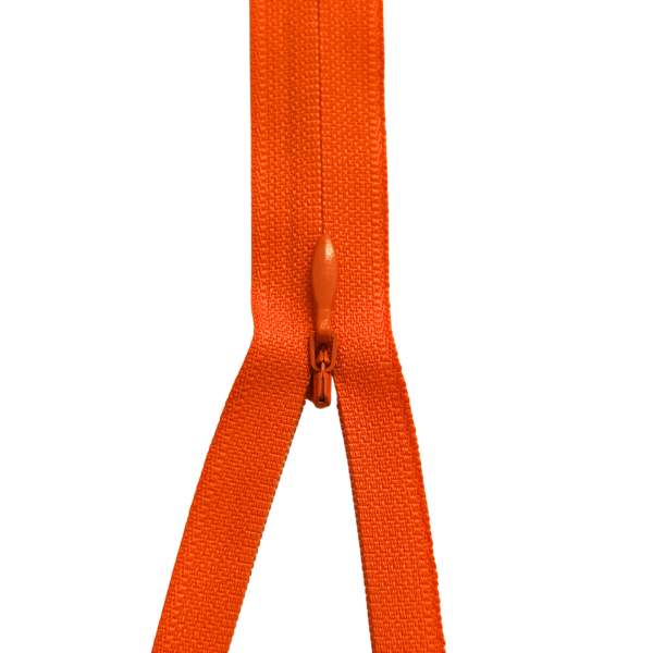 YKK nicht teilbarer Reißverschluss nahtverdeckt orange
