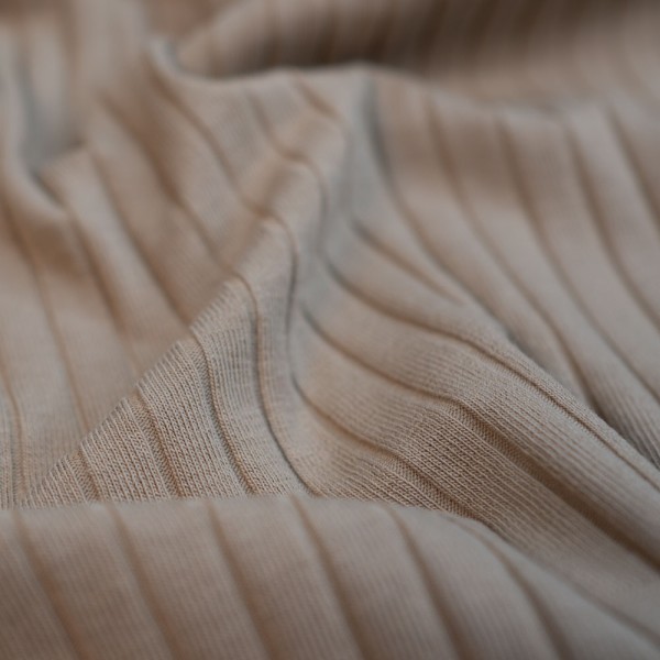 Ripp Baumwolljersey beige