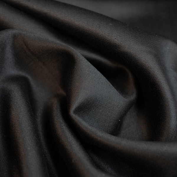 Italienischer Wollsatin Luxury schwarz