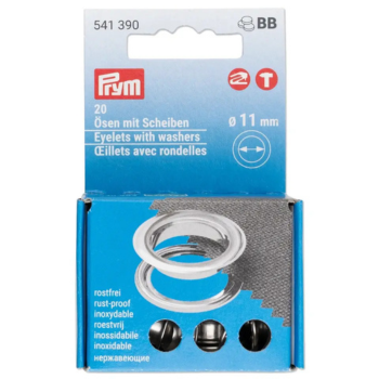 Prym Ösen mit Scheiben silber 11mm für Creative Tool