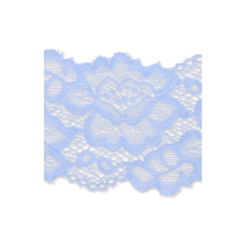 Prym Elastische Spitzenborte Blumen 5,5cm hellblau