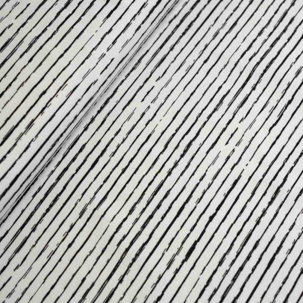 Baumwolljersey Streifen weiß