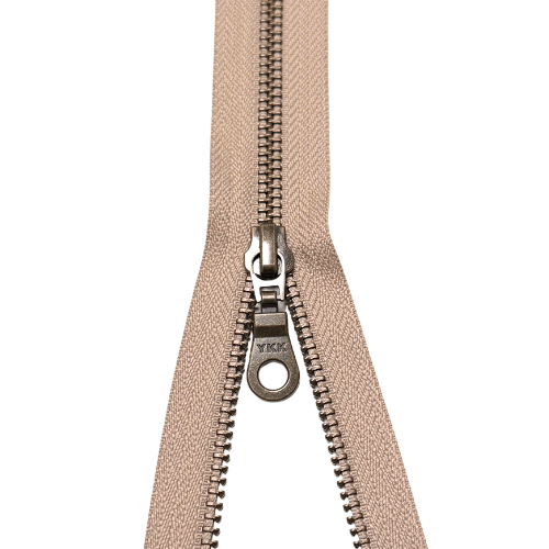 YKK teilbarer Reißverschluss Metall beige