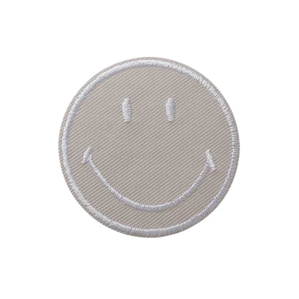 Applikation Smiley hellgrau