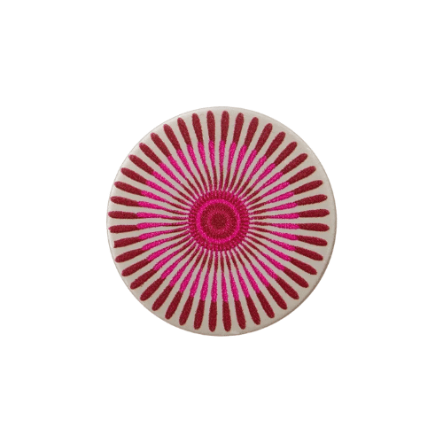 Metallknopf Mandala 15mm bordeaux pink