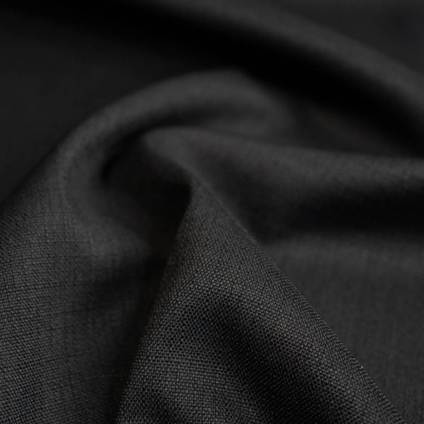 Leinen Look Webware Soft schwarz