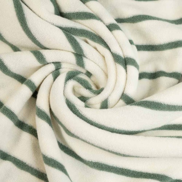 Frottee Jersey Streifen ecru-salbei