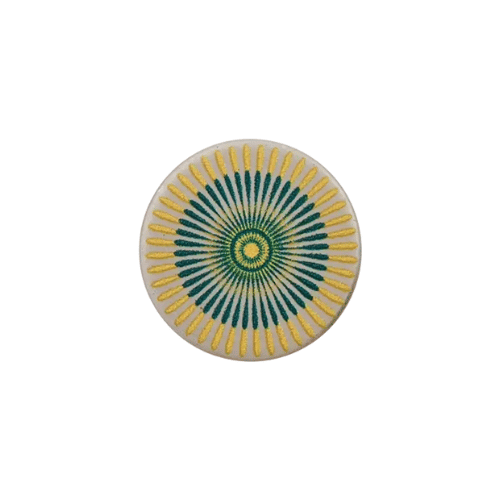 Metallknopf Mandala 20mm gelb grün