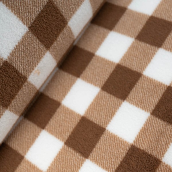 Teddyplüsch Karos camel