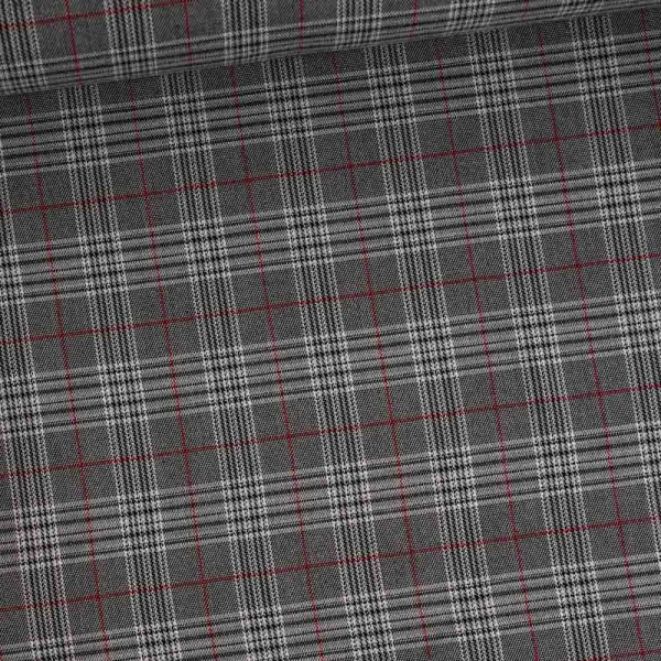 Twill Wool Touch Tartan Check mittelgrau