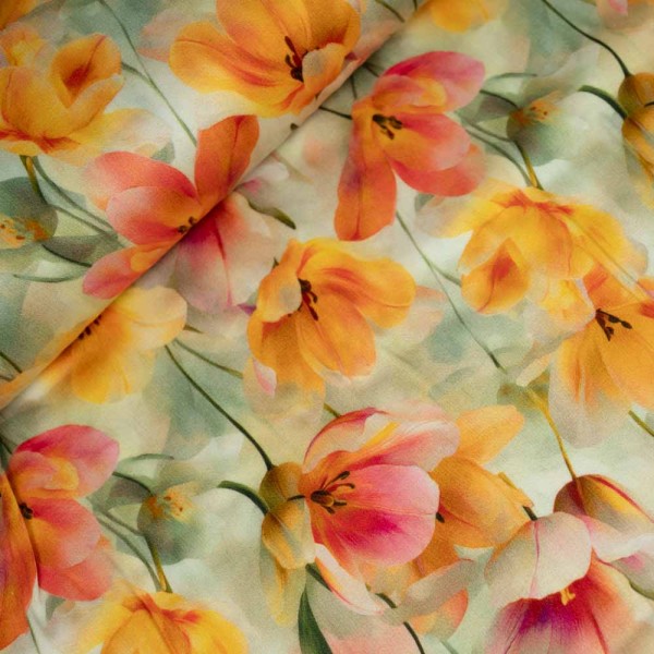 Viskose Satin Mohnblüte salbei